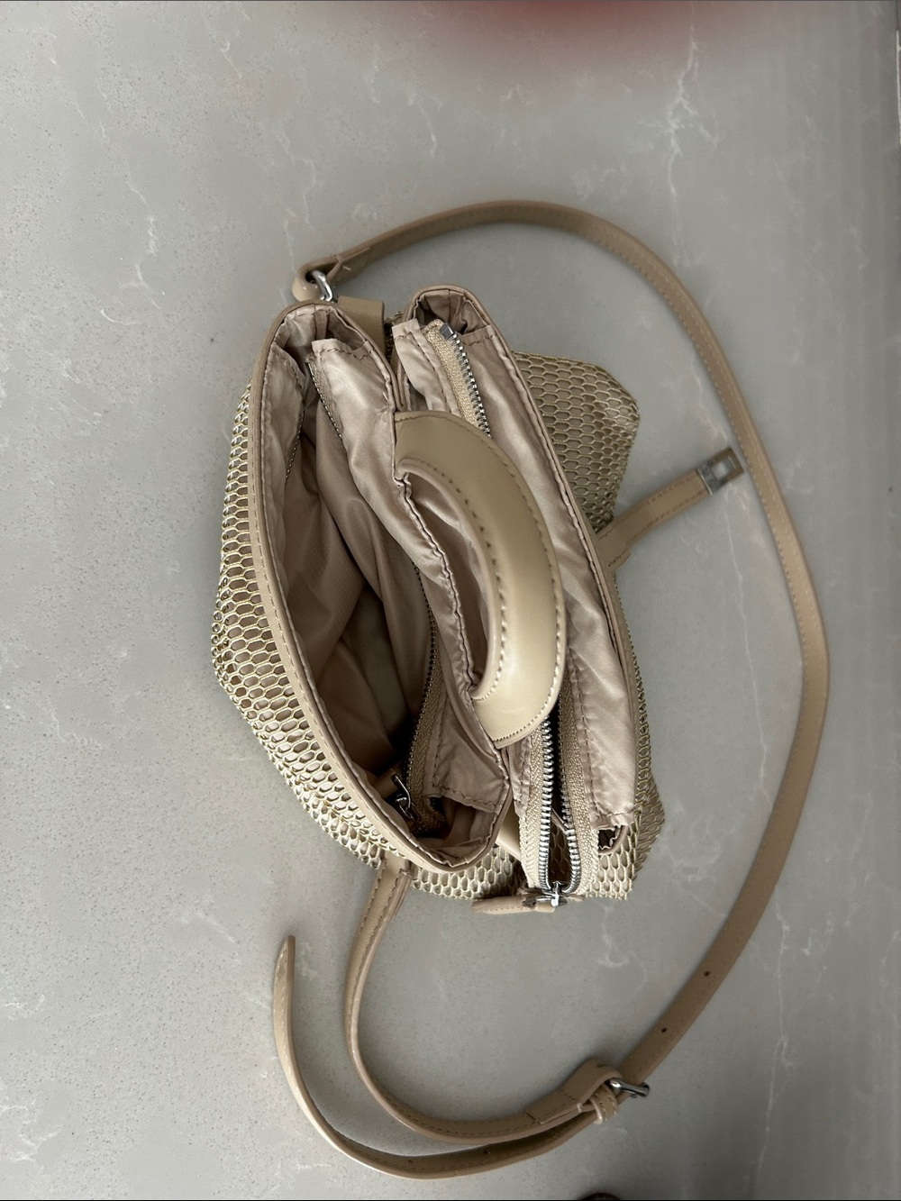 MZ Wallace Beige Woven Mini Top-Handle Bag - Picture 9 of 9